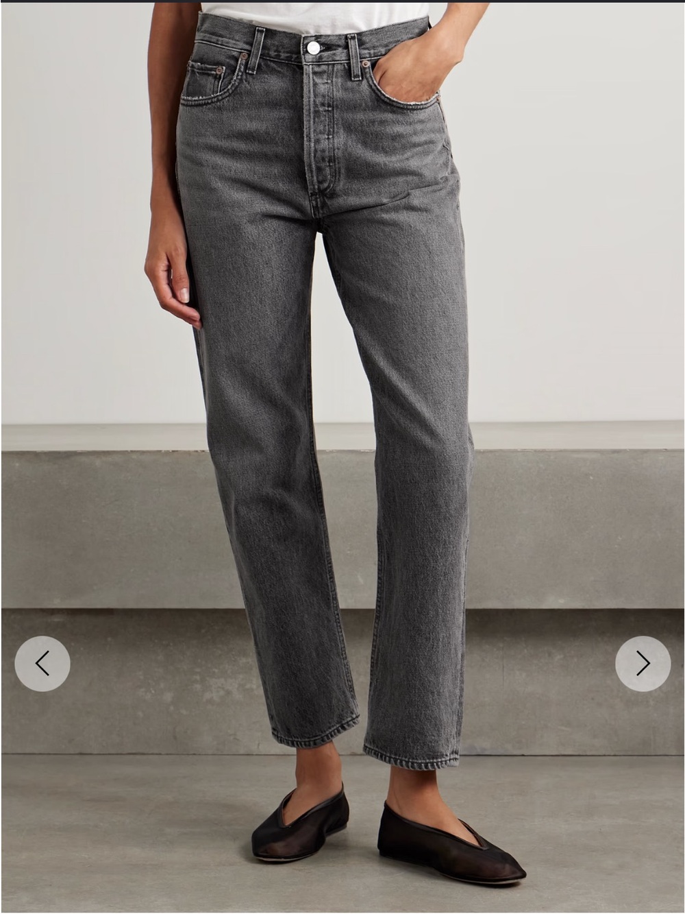 Aritzia/Agolde Women's Straight-Leg Jeans in Charcoal Gray
